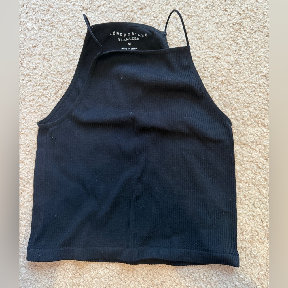 Aeropostale Cropped Ribbed High Neck Tank